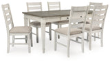 Skempton White/Light Brown Dining Table and 6 Chairs from Ashley - Luna Furniture