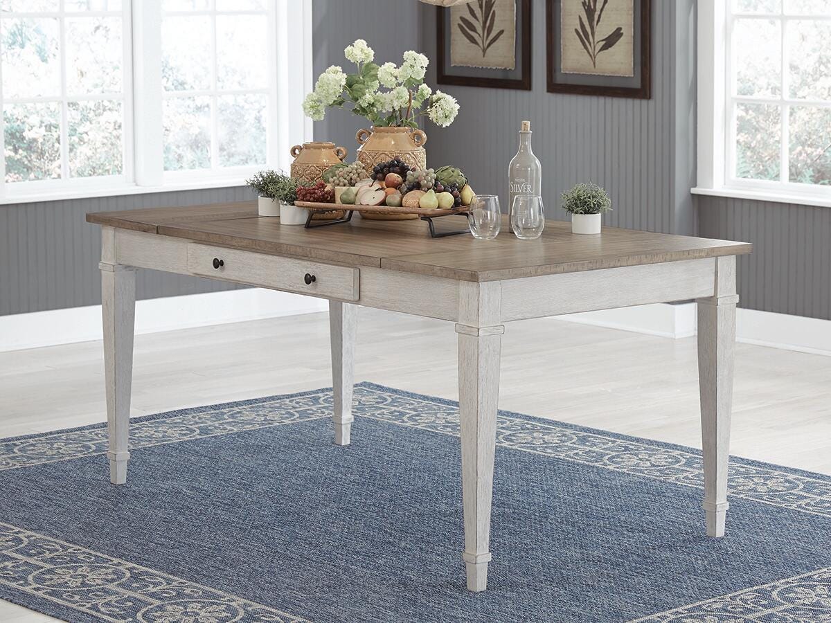 Skempton White/Light Brown Dining Table from Ashley Furniture - Luna Furniture