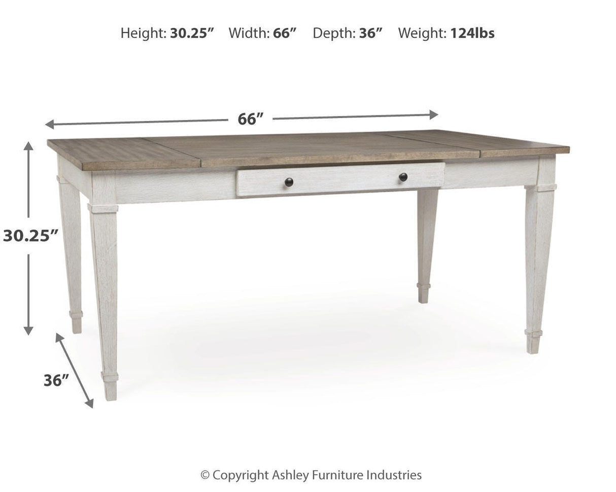 Skempton White/Light Brown Dining Table from Ashley Furniture - Luna Furniture