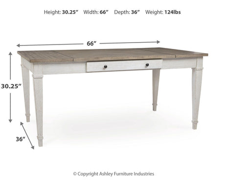 Skempton White/Light Brown Dining Table from Ashley - Luna Furniture