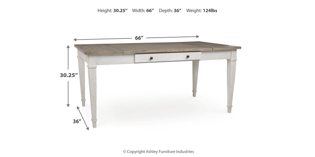 Skempton White/Light Brown Dining Table from Ashley - Luna Furniture