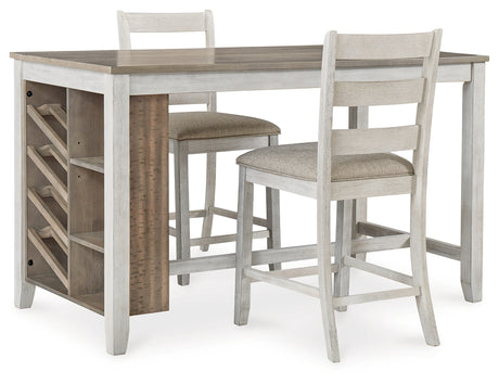 Skempton White/Light Brown 5-Piece Counter Height Set from Ashley - Luna Furniture
