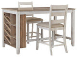 Skempton White/Light Brown Counter Height Dining Table and 2 Barstools from Ashley Furniture - Luna Furniture