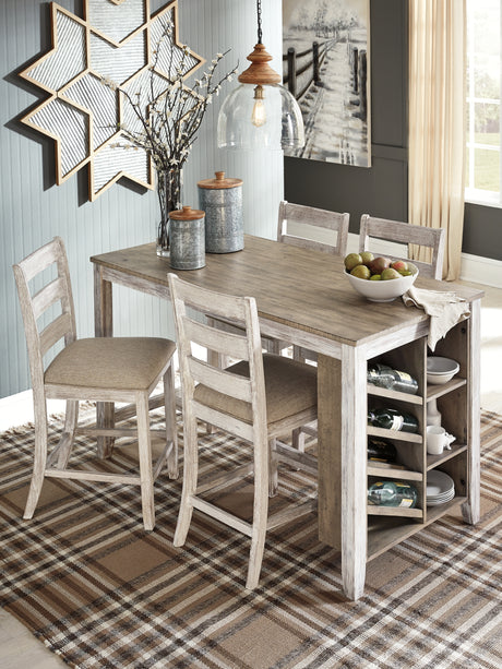 Skempton White/Light Brown Counter Height Dining Table from Ashley - Luna Furniture