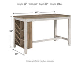 Skempton White/Light Brown 3-Piece Counter Height Set with Stools from Ashley - Luna Furniture