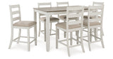 Skempton White/Light Brown White/Light 7-Piece Brown Counter Height Set from Ashley - Luna Furniture