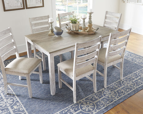 Skempton White/Light Brown Dining Table and Chairs from Ashley - Luna Furniture