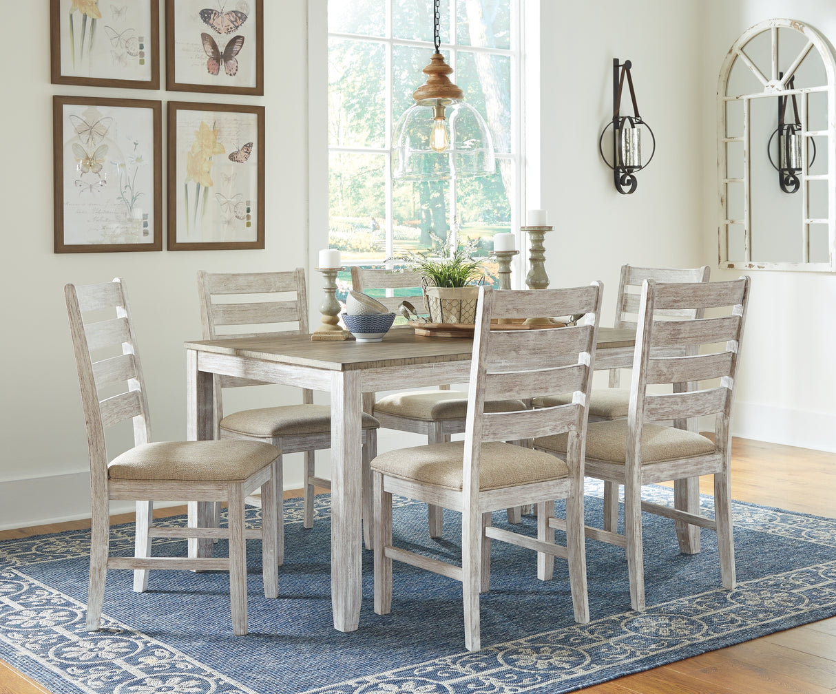 Skempton White/Light Brown Dining Table and Chairs from Ashley - Luna Furniture