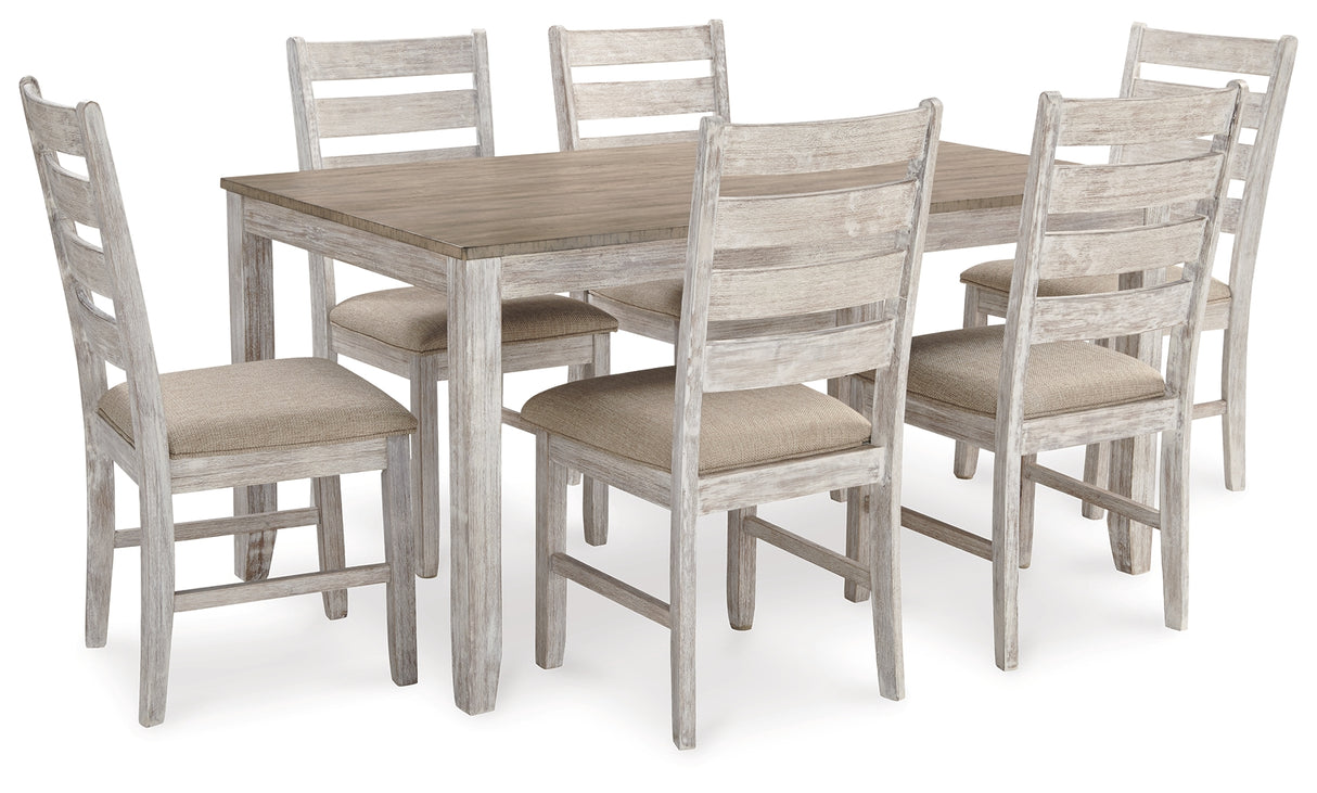 Skempton White/Light Brown Dining Table and Chairs from Ashley - Luna Furniture