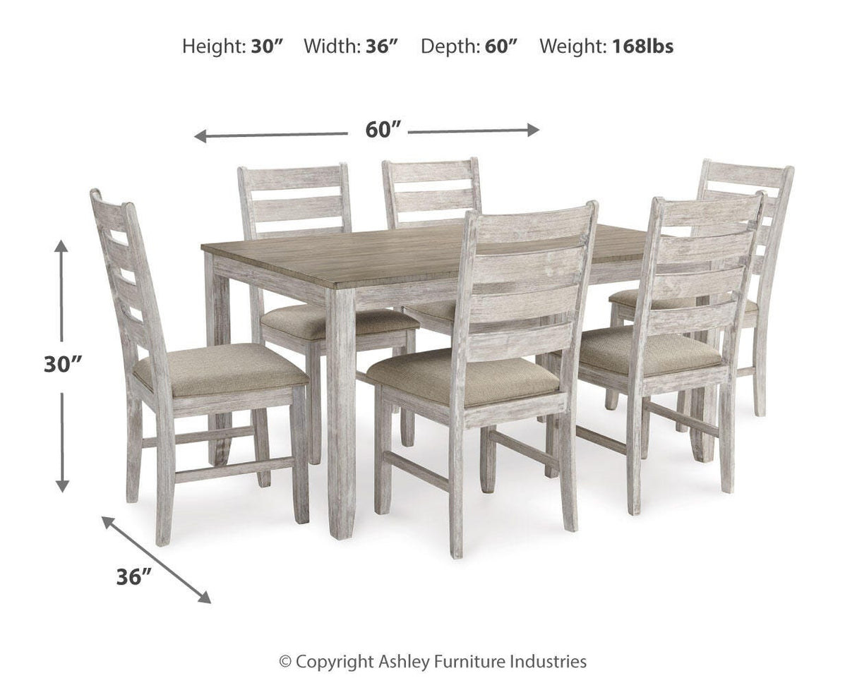 Skempton White/Light Brown Dining Table and Chairs from Ashley Furniture - Luna Furniture
