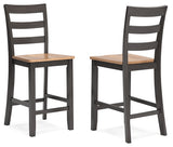 Gesthaven Natural/Brown Counter Height Barstool, Set of 2 from Ashley Furniture - Luna Furniture