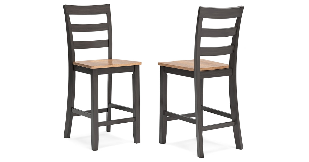 Gesthaven Natural/Brown Counter Height Barstool, Set of 2 from Ashley Furniture - Luna Furniture