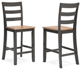Gesthaven Natural/Brown Counter Height Barstool, Set of 2 from Ashley Furniture - Luna Furniture