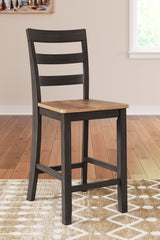 Gesthaven Natural/Brown Counter Height Barstool, Set of 2 from Ashley Furniture - Luna Furniture