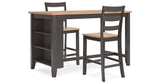 Gesthaven Natural/Brown Counter Height Dining Table and 2 Barstools from Ashley - Luna Furniture