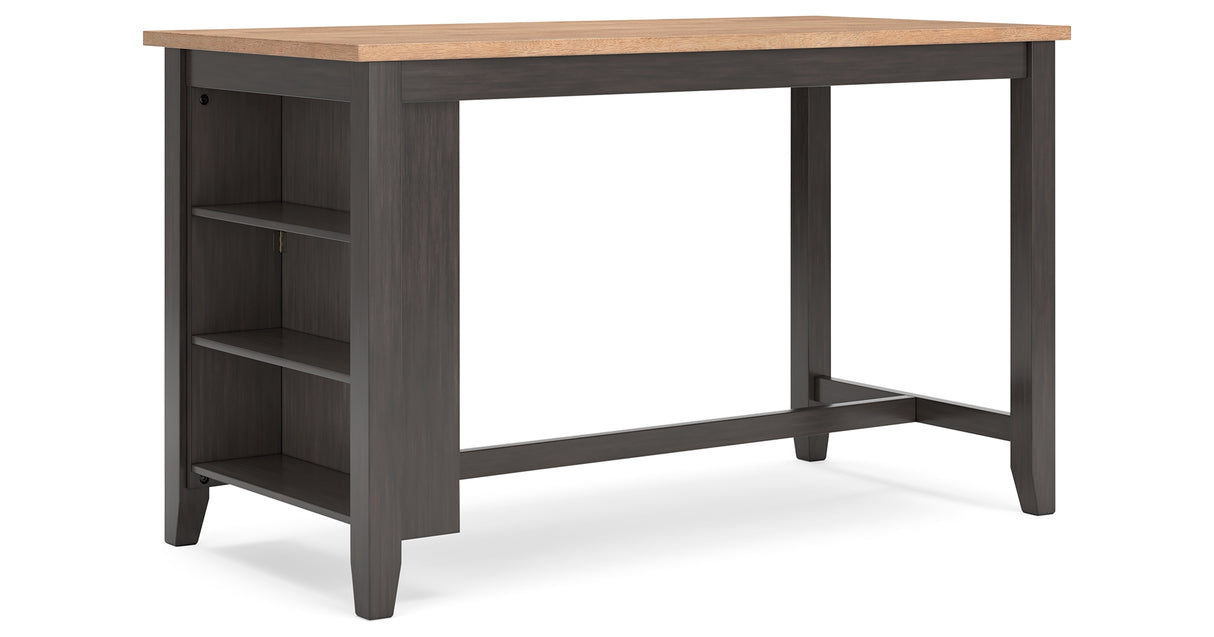 Gesthaven Natural/Brown Counter Height Dining Table and 4 Barstools from Ashley - Luna Furniture