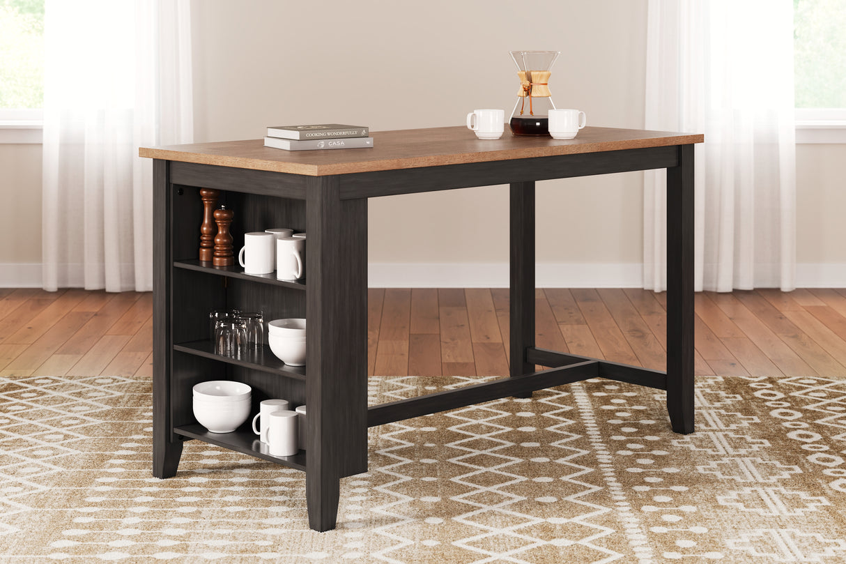 Gesthaven Natural/Brown Counter Height Dining Table and 4 Barstools from Ashley - Luna Furniture