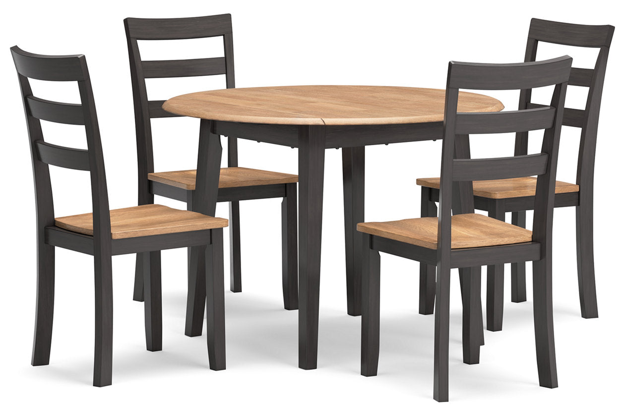 Gesthaven Natural/Brown Dining Table and 4 Chairs from Ashley - Luna Furniture