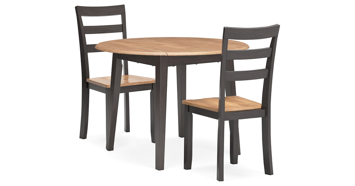Gesthaven Natural/Brown Dining Table and 2 Chairs from Ashley - Luna Furniture