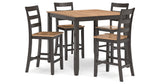 Gesthaven Natural/Brown Counter Height Dining Table and 4 Barstools (Set of 5) from Ashley Furniture - Luna Furniture