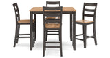Gesthaven Natural/Brown Counter Height Dining Table and 4 Barstools (Set of 5) from Ashley Furniture - Luna Furniture