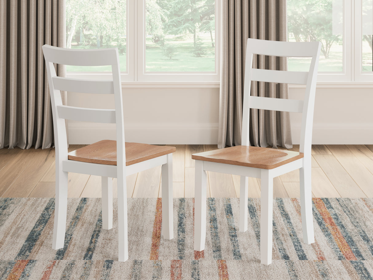 Gesthaven Natural/White Dining Table and 4 Chairs from Ashley - Luna Furniture