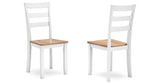 Gesthaven Natural/White Dining Chair, Set of 2 from Ashley Furniture - Luna Furniture