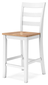 Gesthaven Natural/White Counter Height Barstool, Set of 2 from Ashley Furniture - Luna Furniture