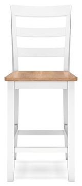 Gesthaven Natural/White Counter Height Barstool, Set of 2 from Ashley Furniture - Luna Furniture