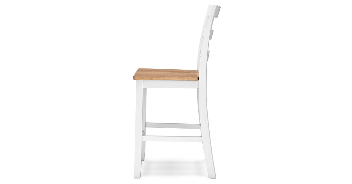 Gesthaven Natural/White Counter Height Dining Table and 2 Barstools from Ashley - Luna Furniture