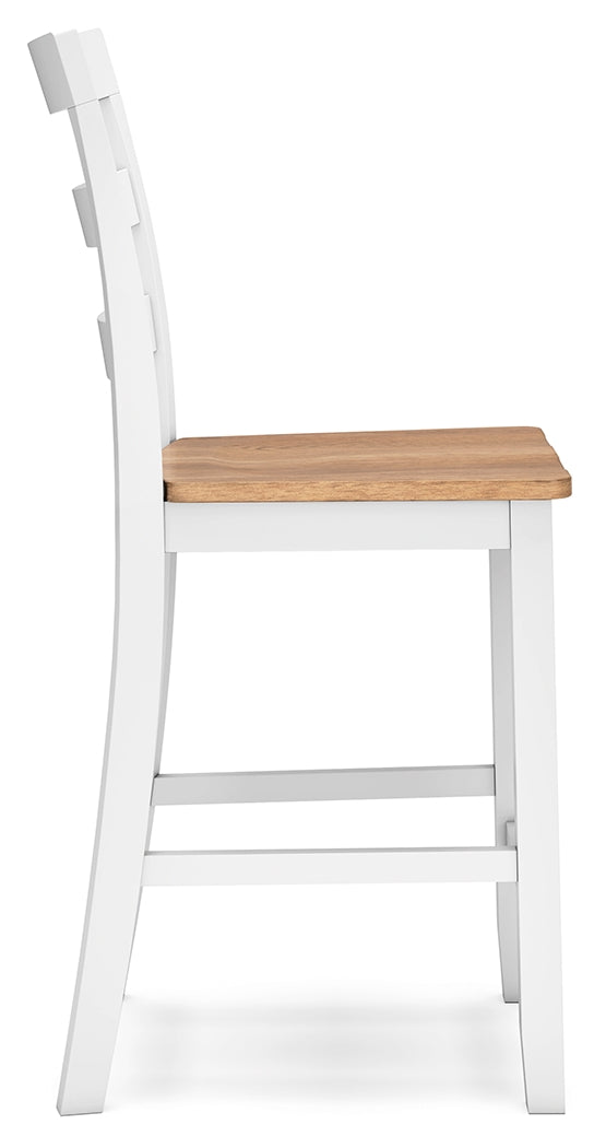 Gesthaven Natural/White Counter Height Barstool, Set of 2 from Ashley Furniture - Luna Furniture