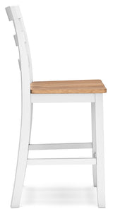 Gesthaven Natural/White Counter Height Barstool, Set of 2 from Ashley Furniture - Luna Furniture