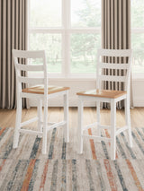 Gesthaven Natural/White Counter Height Barstool, Set of 2 from Ashley Furniture - Luna Furniture