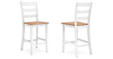 Gesthaven Natural/White Counter Height Dining Table and 2 Barstools from Ashley - Luna Furniture