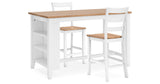 Gesthaven Natural/White Counter Height Dining Table and 2 Barstools from Ashley - Luna Furniture