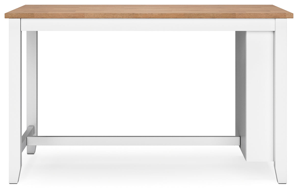 Gesthaven Natural/White Counter Height Dining Table and 4 Barstools from Ashley - Luna Furniture