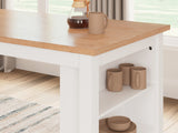 Gesthaven Natural/White Counter Height Dining Table and 4 Barstools from Ashley - Luna Furniture
