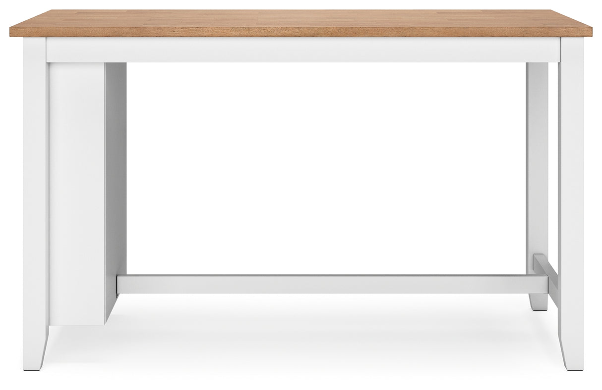 Gesthaven Natural/White Counter Height Dining Table and 4 Barstools from Ashley - Luna Furniture