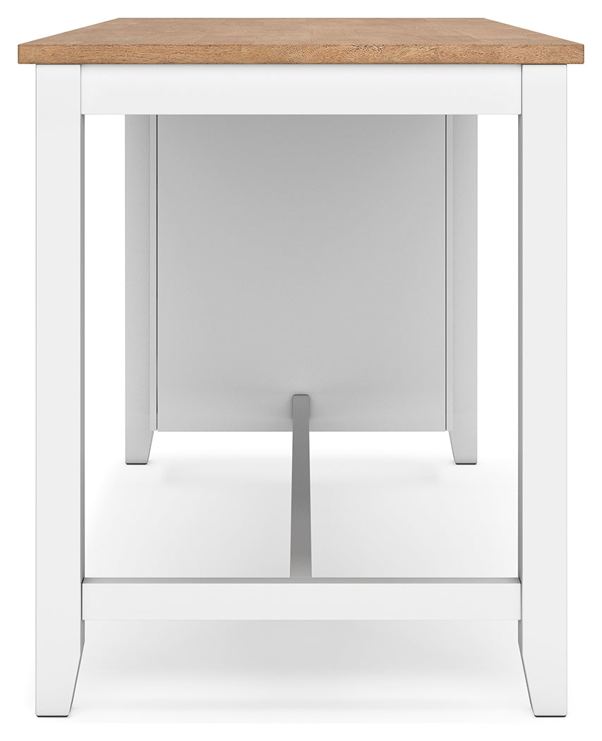Gesthaven Natural/White Counter Height Dining Table and 4 Barstools from Ashley - Luna Furniture