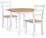 Gesthaven Natural/White Dining Table and 4 Chairs from Ashley - Luna Furniture