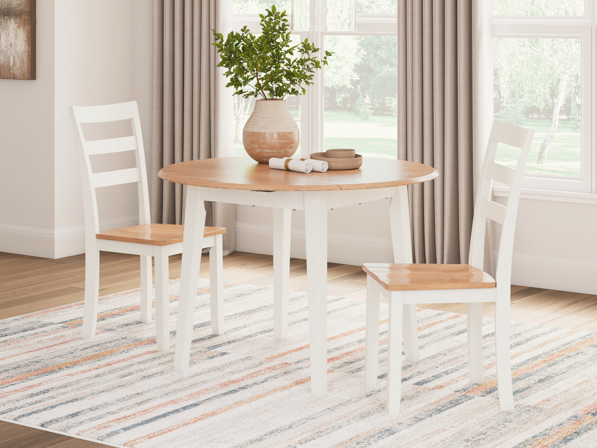 Gesthaven Natural/White Dining Table and 4 Chairs from Ashley - Luna Furniture