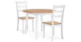 Gesthaven Natural/White Dining Table and 2 Chairs from Ashley - Luna Furniture