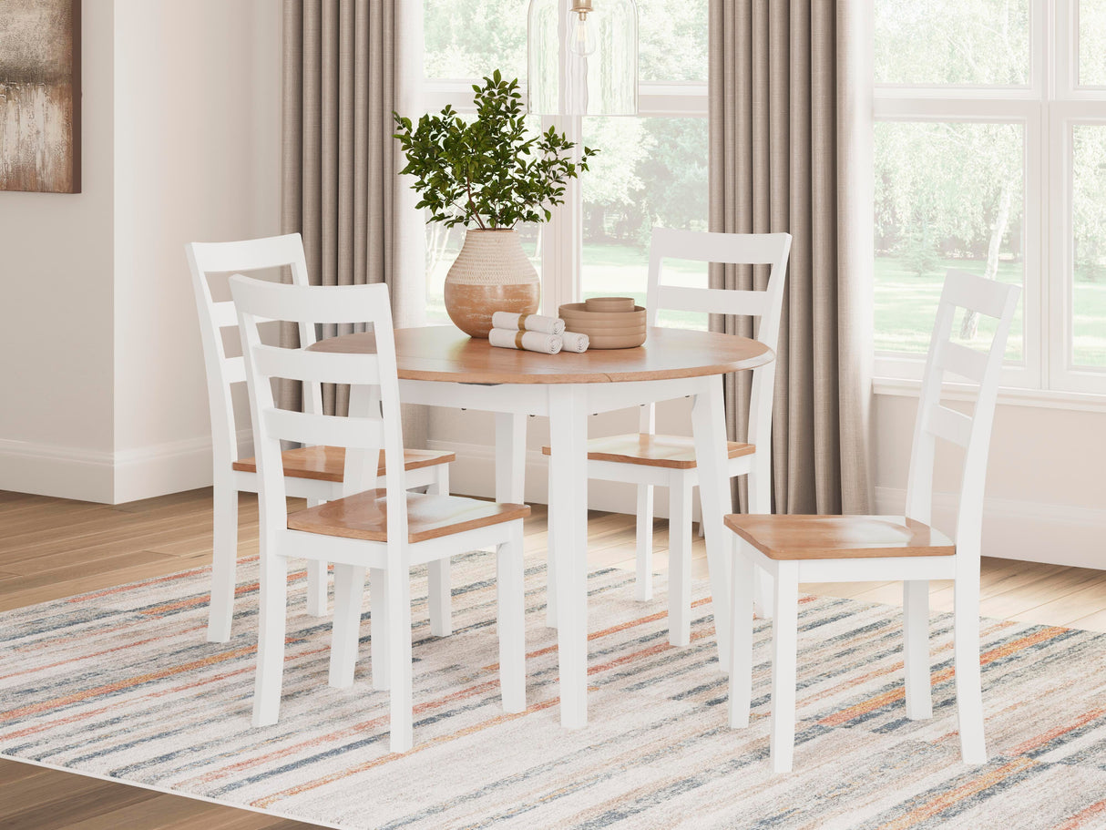 Gesthaven Natural/White Dining Table and 2 Chairs from Ashley - Luna Furniture
