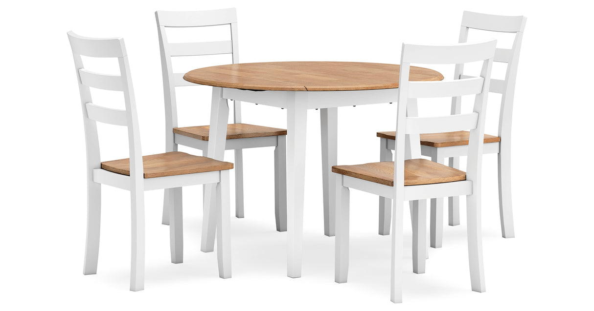 Gesthaven Natural/White Dining Table and 4 Chairs from Ashley - Luna Furniture