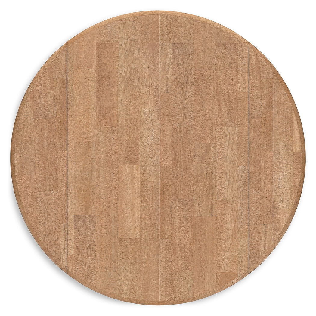 Gesthaven Natural/White Dining Drop Leaf Table from Ashley Furniture - Luna Furniture