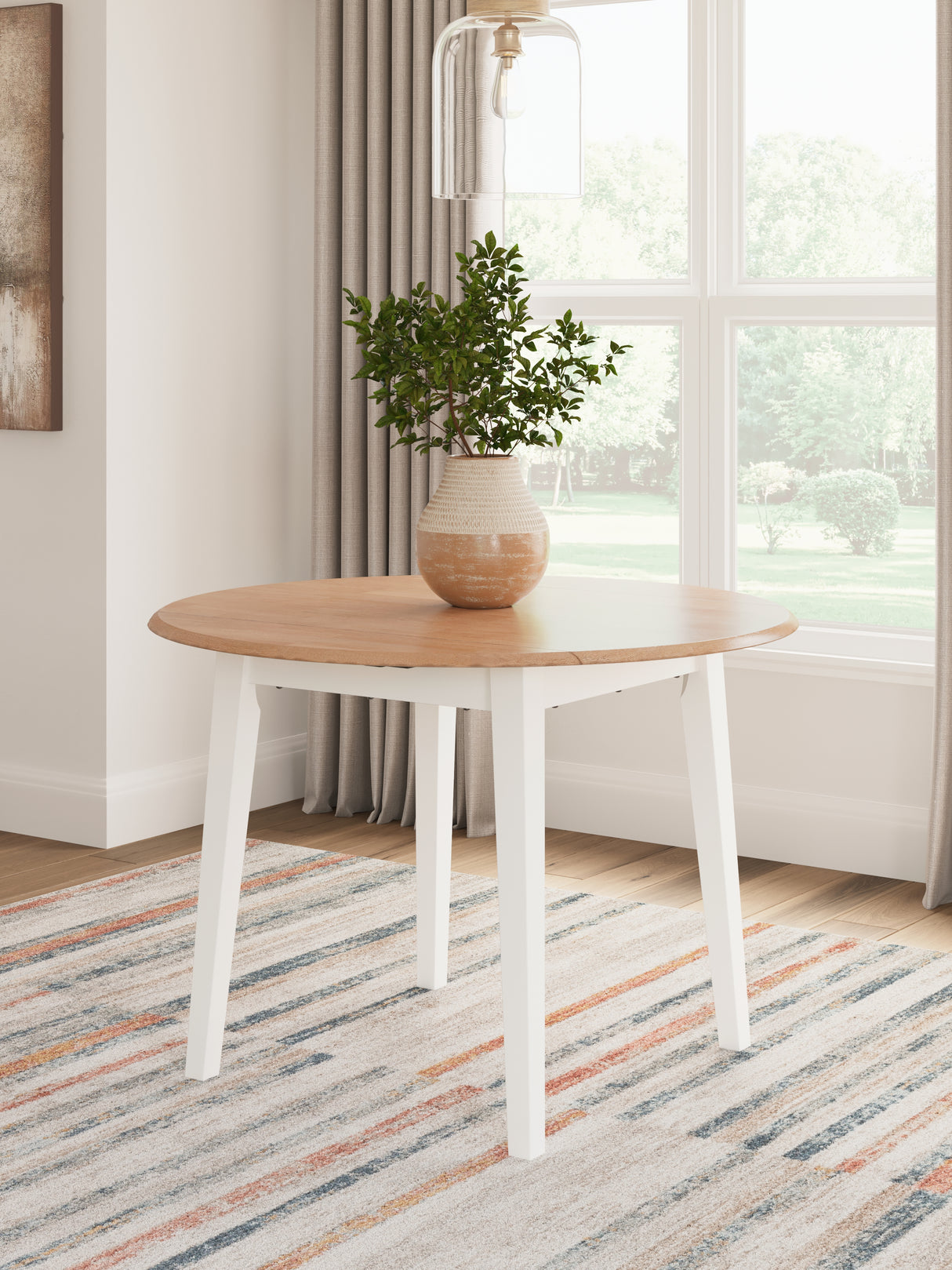 Gesthaven Natural/White Dining Drop Leaf Table from Ashley Furniture - Luna Furniture