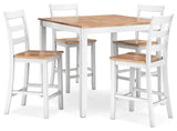 Gesthaven Natural/White Counter Height Dining Table and 4 Barstools from Ashley - Luna Furniture