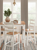 Gesthaven Natural/White Counter Height Dining Table and 4 Barstools (Set of 5) from Ashley Furniture - Luna Furniture