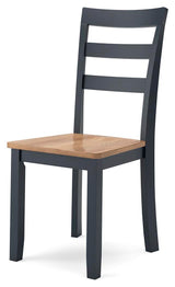 Gesthaven Natural/Blue Dining Chair, Set of 2 from Ashley Furniture - Luna Furniture