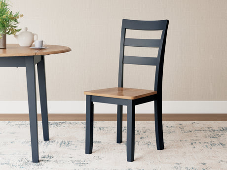 Gesthaven Natural/Blue Dining Chair, Set of 2 from Ashley - Luna Furniture